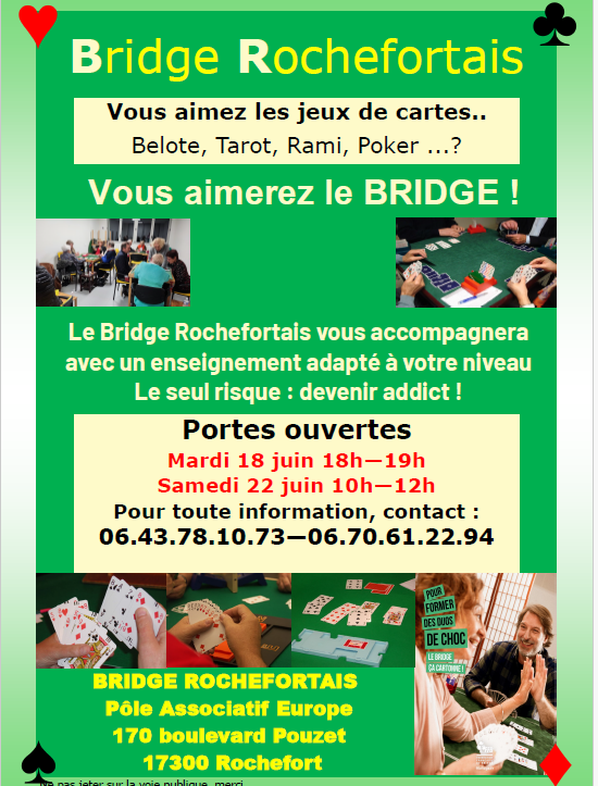 Portes ouvertes mardi 18 juin 18h-19h et samedi 22 juin 10h-12h